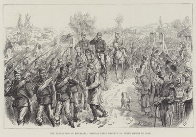 The Revolution in Roumelia, Servian First Reserve on Their March to Nish by Johann Nepomuk Schonberg